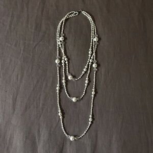 Triple strand pearl necklace